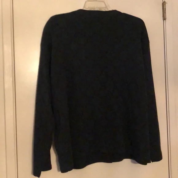 Talbots Womens 3X cardigan navy w/green design and accent embroidery - Picture 4 of 5